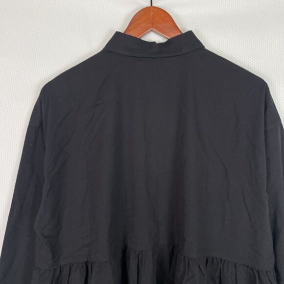 Everlane The Field Long Sleeve Collared Oversized Dress Black S - Picture 6 of 12